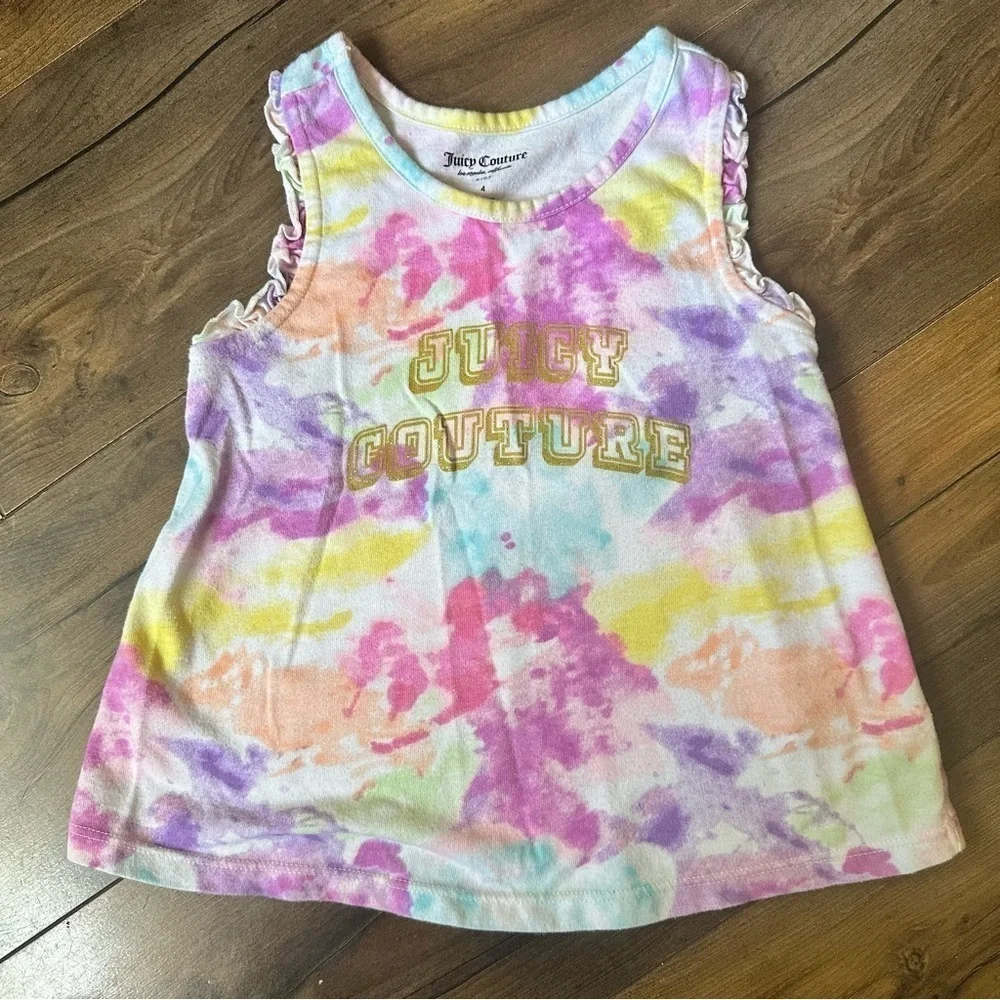 Juicy Couture | 2 Piece Tie-Dye Top and Logo Shorts Set | size 4